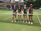 Restricted Ladies Doubles: Christine Noddings & Alison Wales (left) beat Jennifer Dilley & Emma Hagues