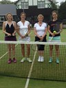 Open Ladies Doubles: Lynne Garne & Lisa Jacob (right) beat Gillian Smail & Frederique Brown