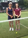 Restricted Ladies Singles: Jennifer Dilley (left) beat Sarah Rider