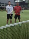Restricted Men's Singles: James Lofthouse (left) beat Steve Jones